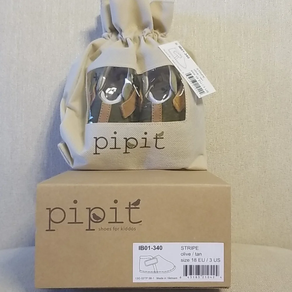 Pipit Stripe Suede Toddler Shoes in Olive/Tan